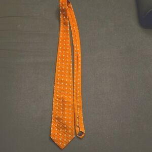 Jos A Bank Silk Tie Orange/Navy Blue